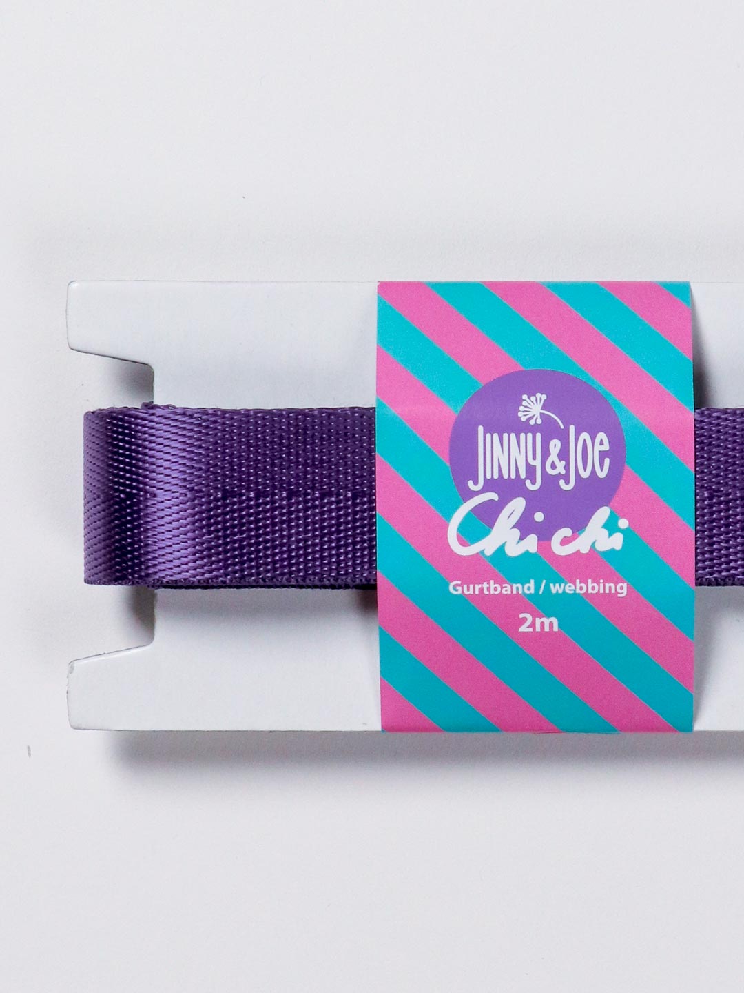 J&amp;J Gurtband Shiny fishbone 25mm lila
