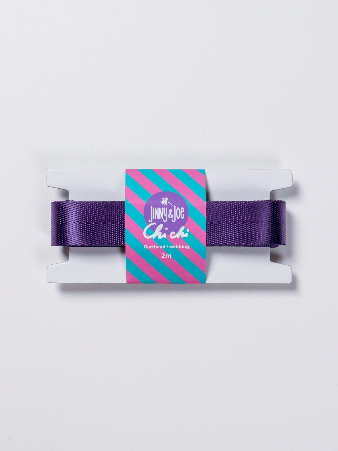 J&amp;J Gurtband Shiny fishbone 25mm lila