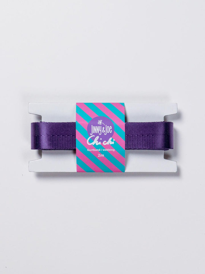 J&amp;J Gurtband Shiny fishbone 25mm lila