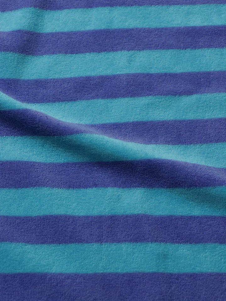 J&amp;J Bio Stretch Frottee Ringelz blueberry helltürkis