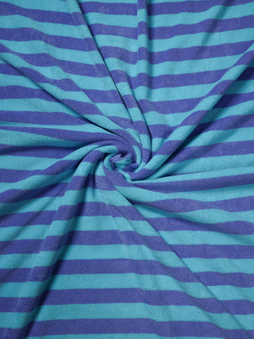 J&amp;J Bio Stretch Frottee Ringelz blueberry helltürkis