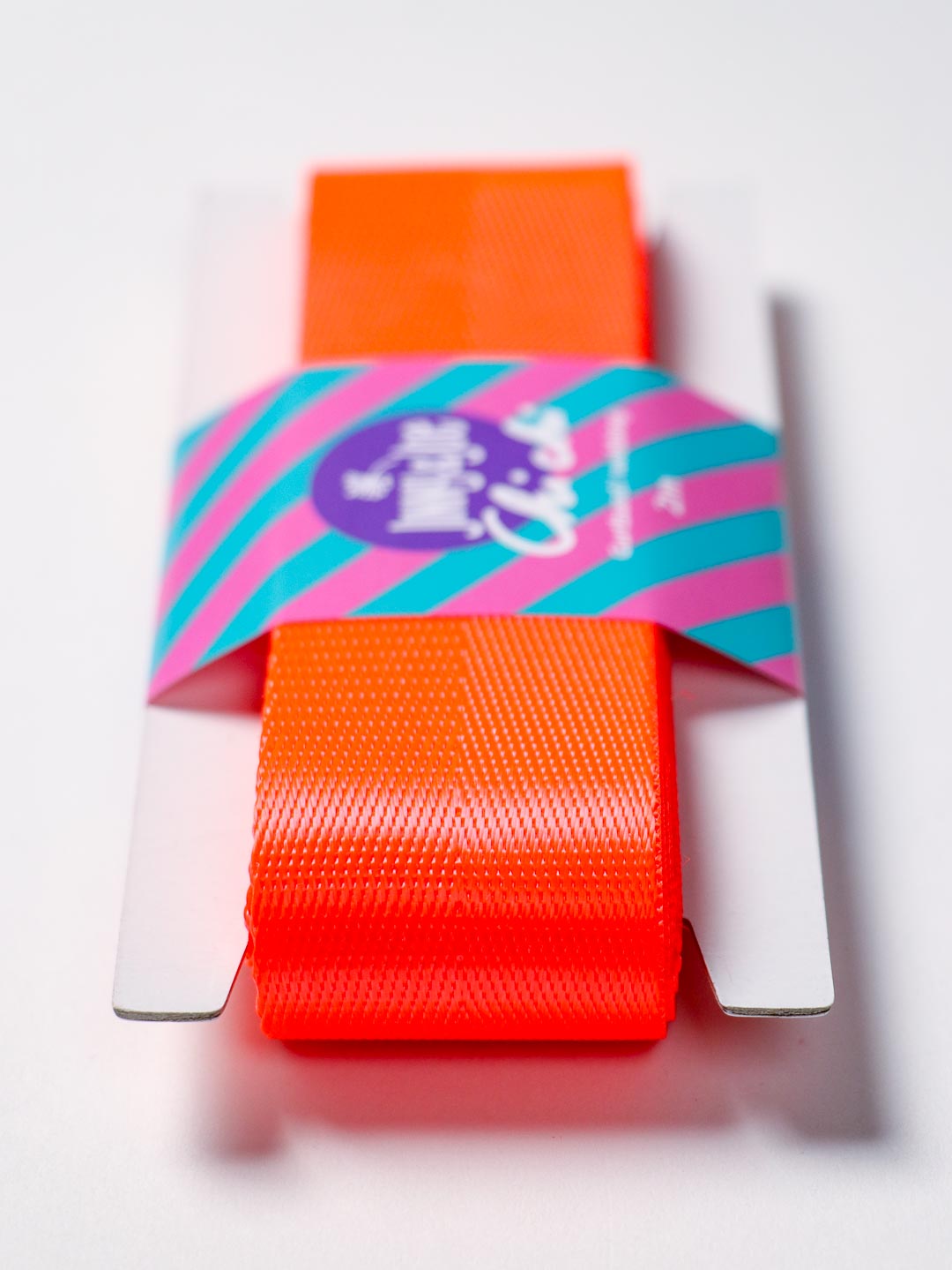 J&amp;J Gurtband Shiny fishbone 38mm neon orange