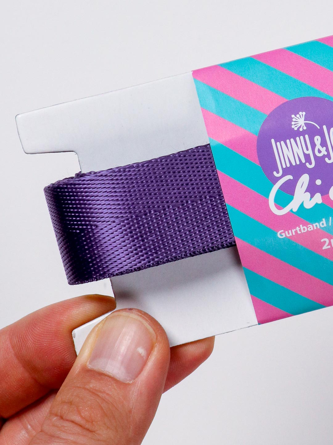 J&amp;J Gurtband Shiny fishbone 25mm lila