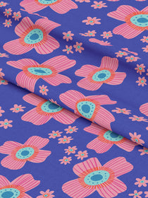 J&J Bio Canvas Floral Pop blau