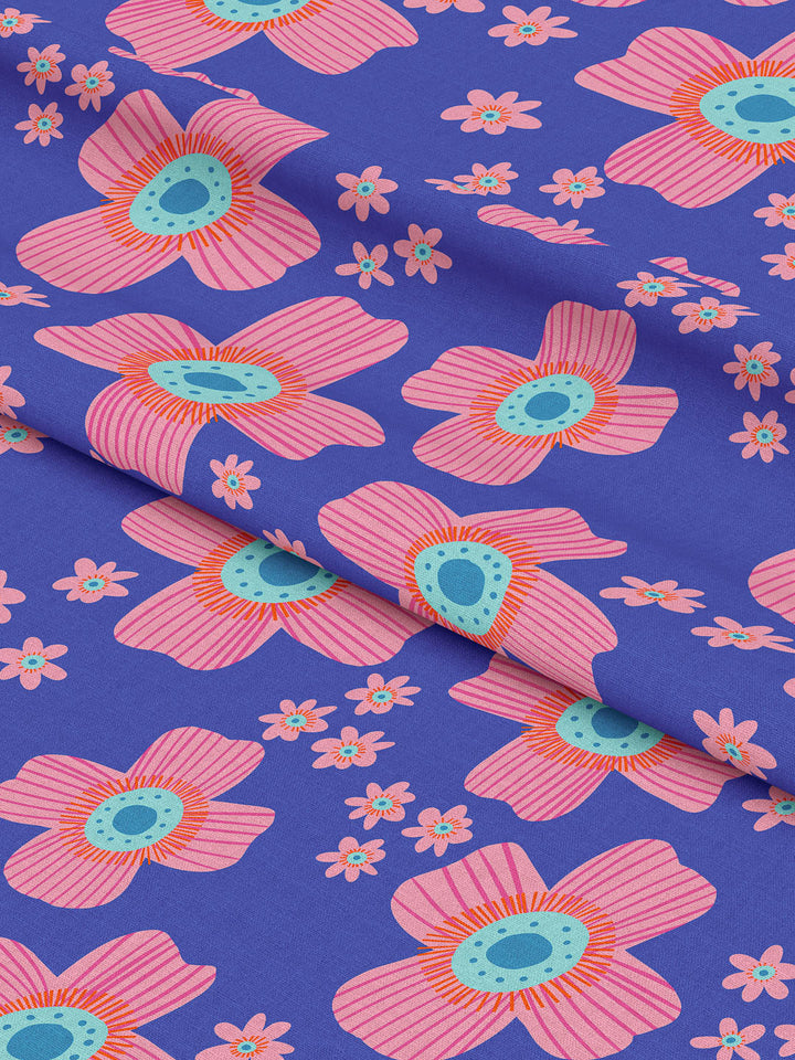 J&amp;J Bio Canvas Floral Pop blau