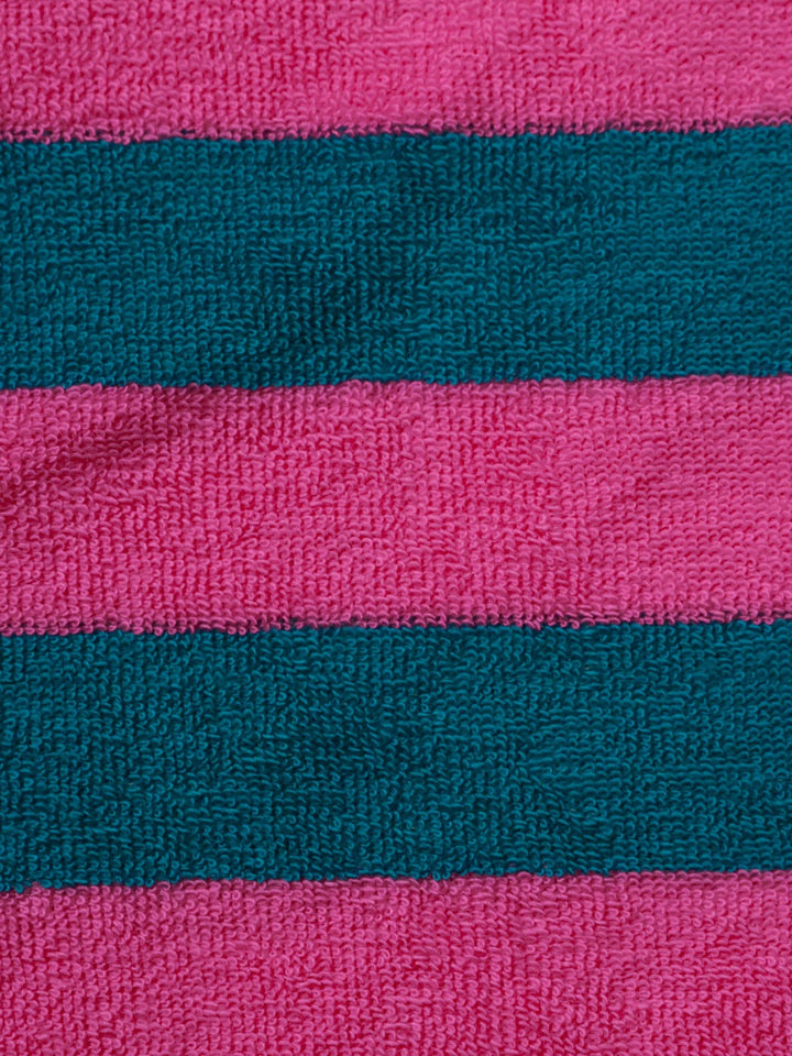 J&amp;J Bio Stretch Frottee Ringelz hellpetrol pink