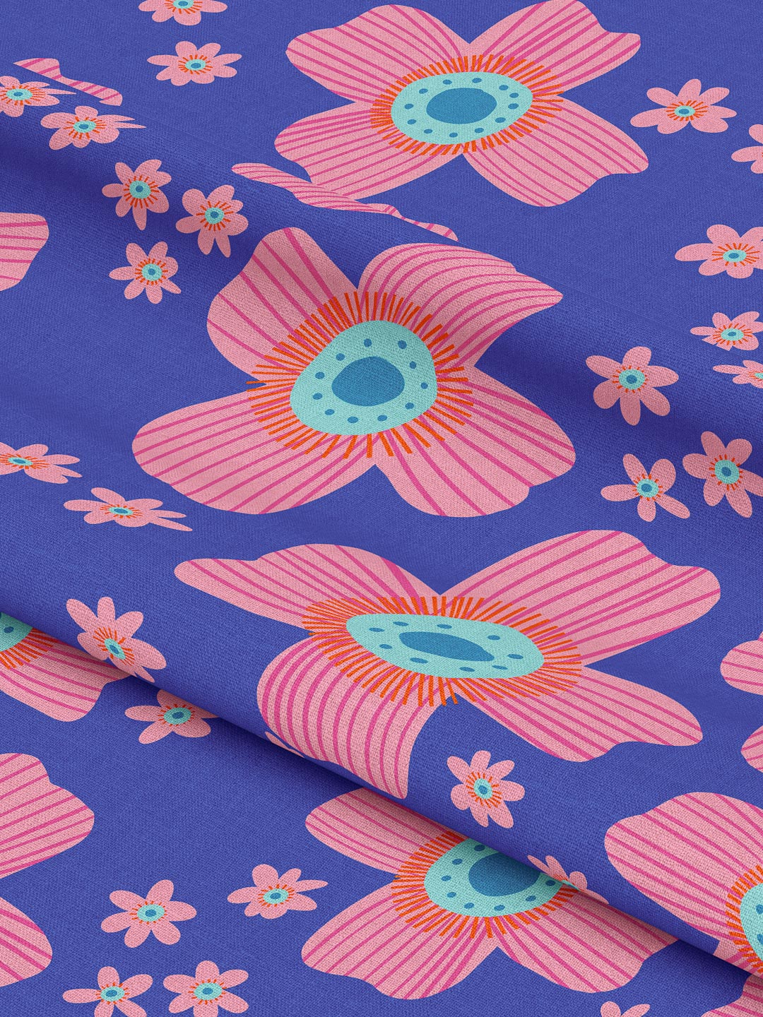J&amp;J Bio Canvas Floral Pop blau