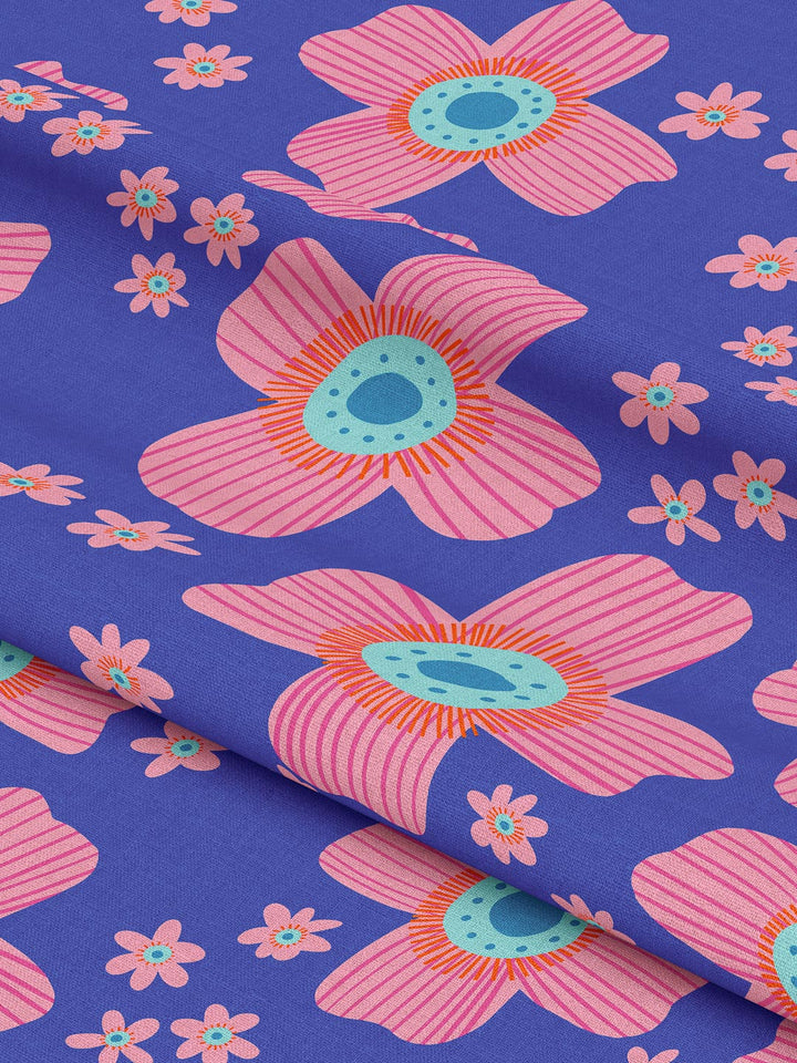 J&amp;J Bio Canvas Floral Pop blau