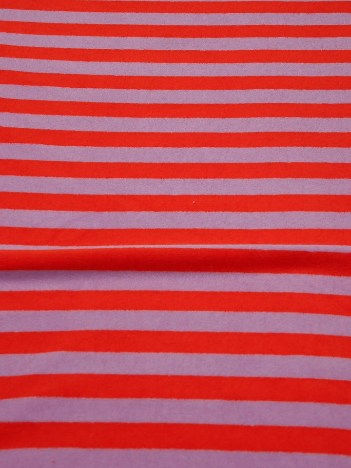 J&amp;J Bio Stretch Frottee Ringelz flieder blutorange