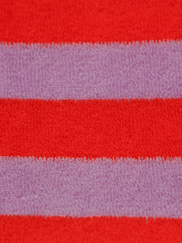 J&amp;J Bio Stretch Frottee Ringelz flieder blutorange