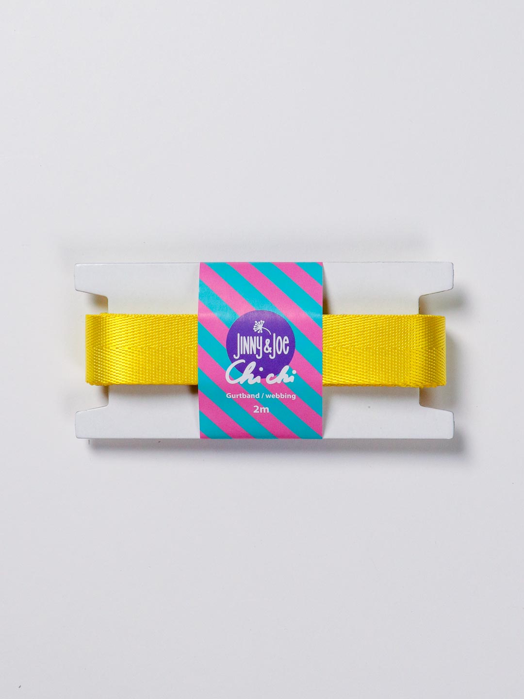 J&amp;J Gurtband Shiny fishbone 25mm gelb