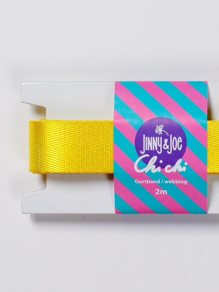 J&amp;J Gurtband Shiny fishbone 25mm gelb