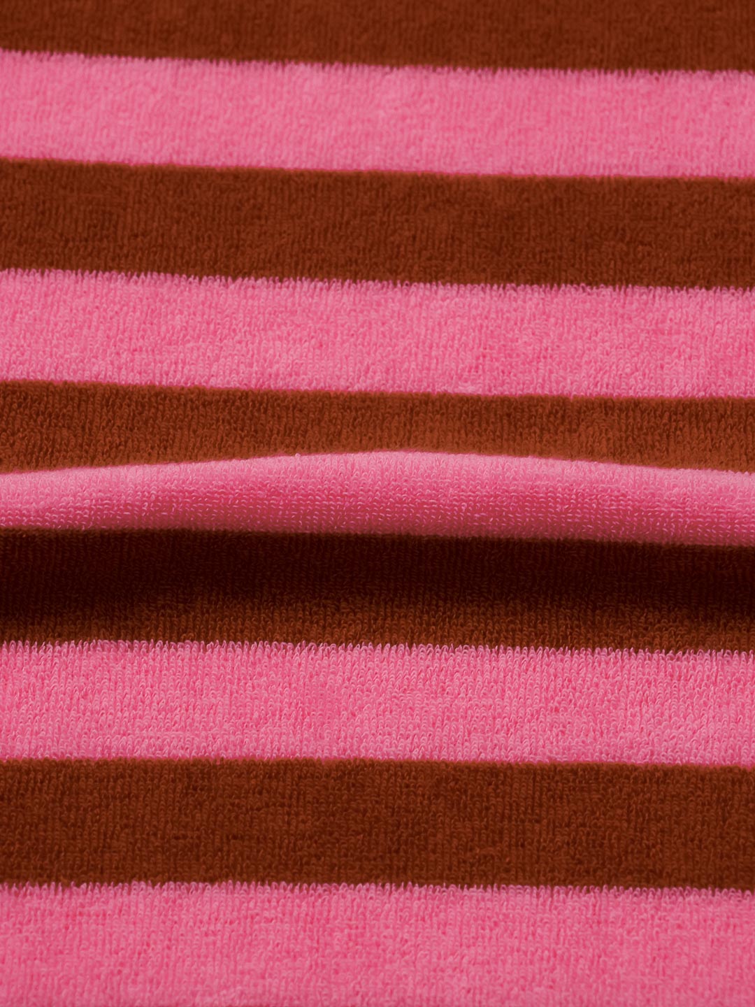 J&amp;J Bio Stretch Frottee Ringelz rosa cognac