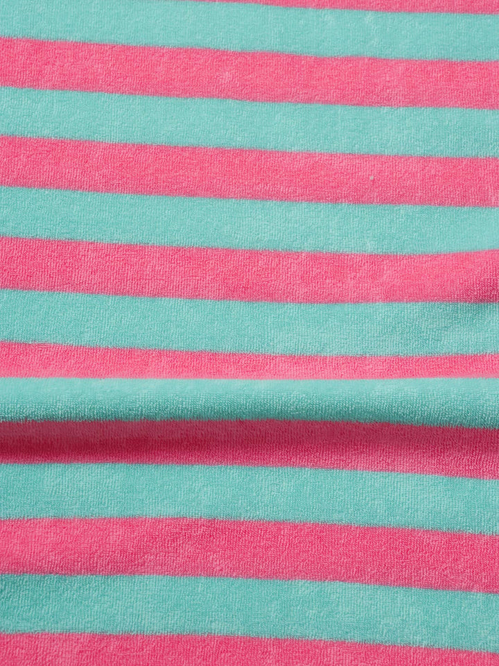 J&amp;J Bio Stretch Frottee Ringelz rosa mint