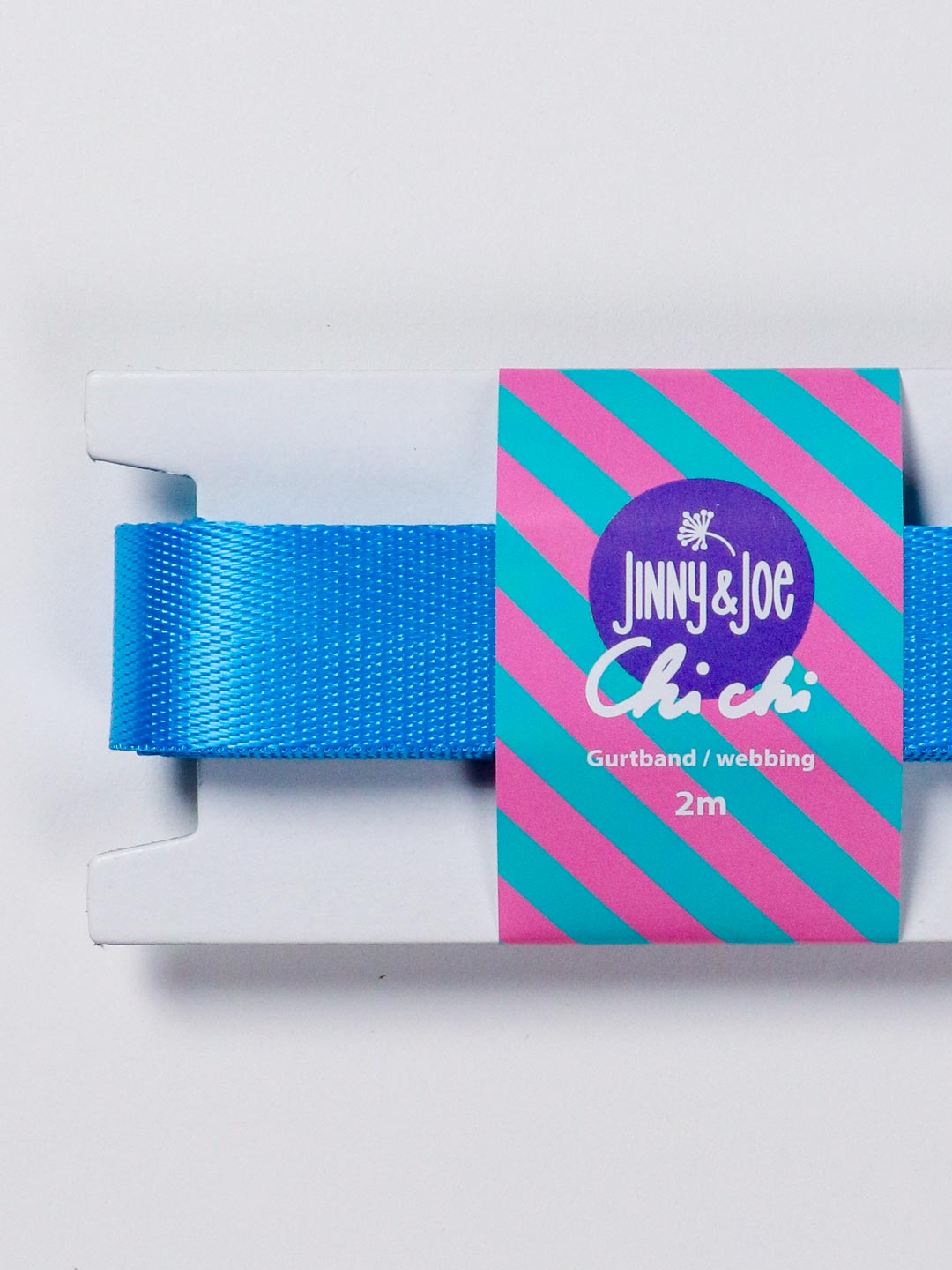 J&amp;J Gurtband Shiny fishbone 25mm türkis