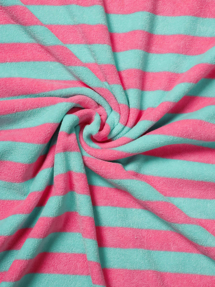 J&amp;J Bio Stretch Frottee Ringelz rosa mint