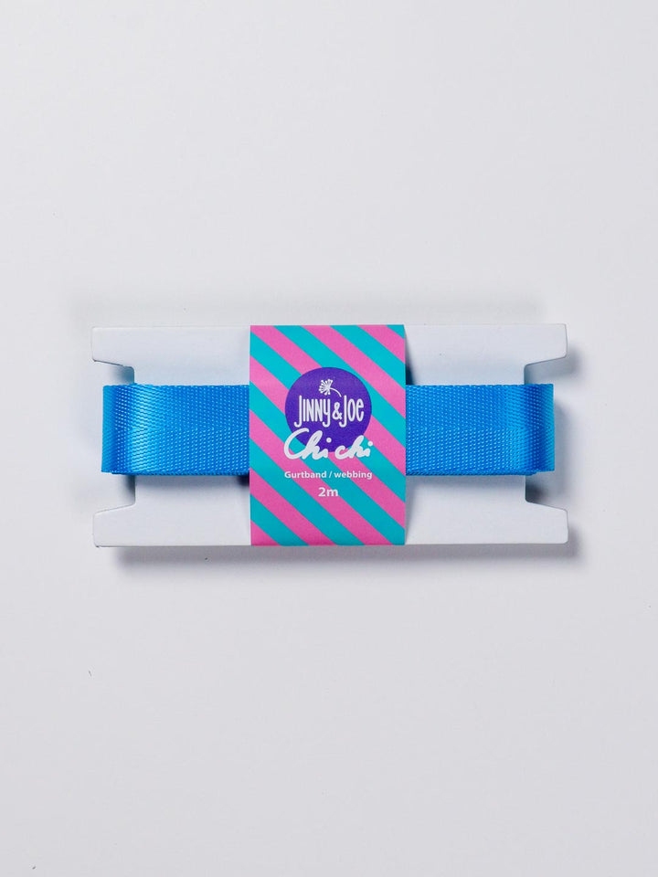 J&amp;J Gurtband Shiny fishbone 25mm türkis