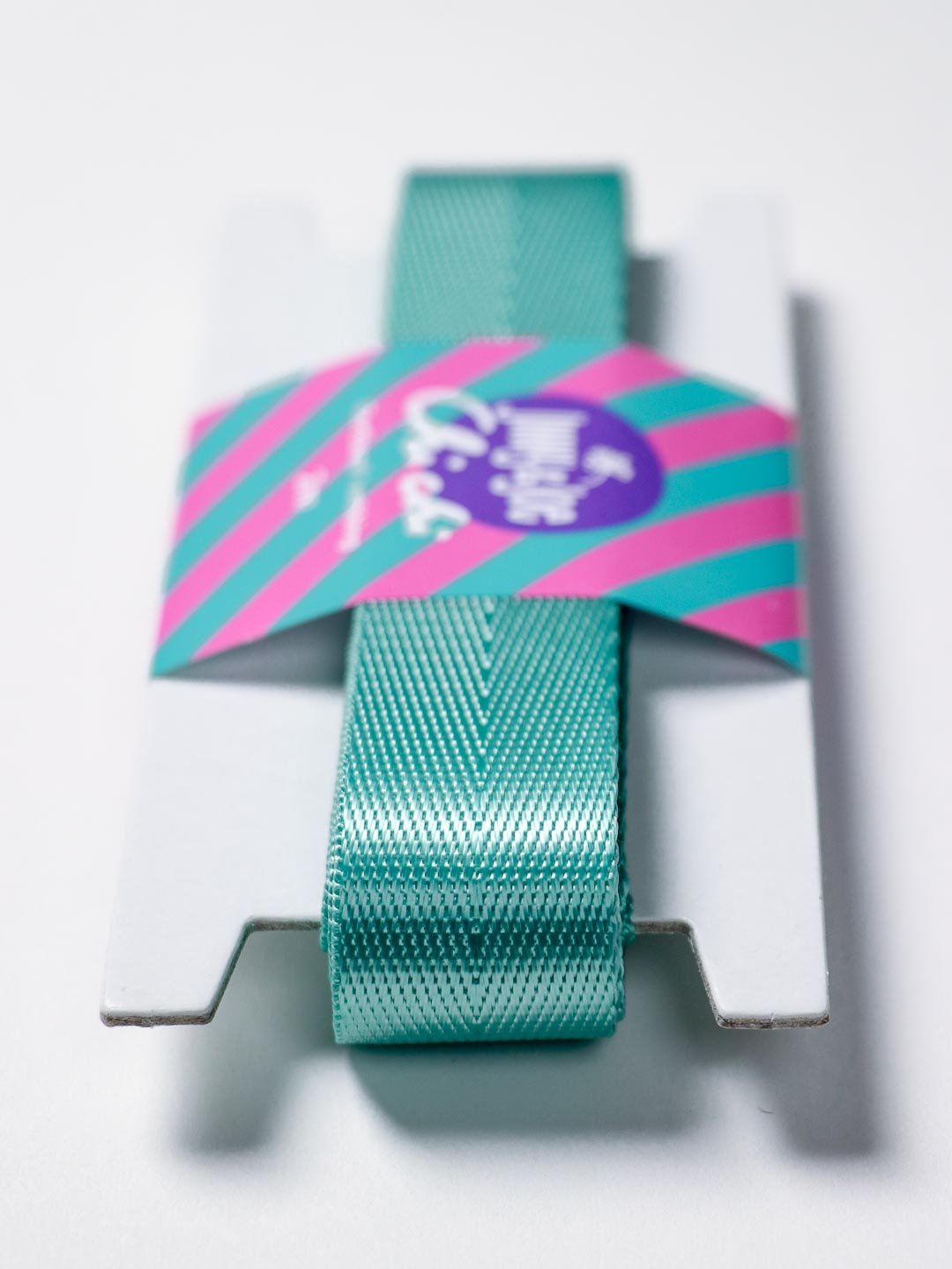 J&amp;J Gurtband Shiny fishbone 25mm aqua