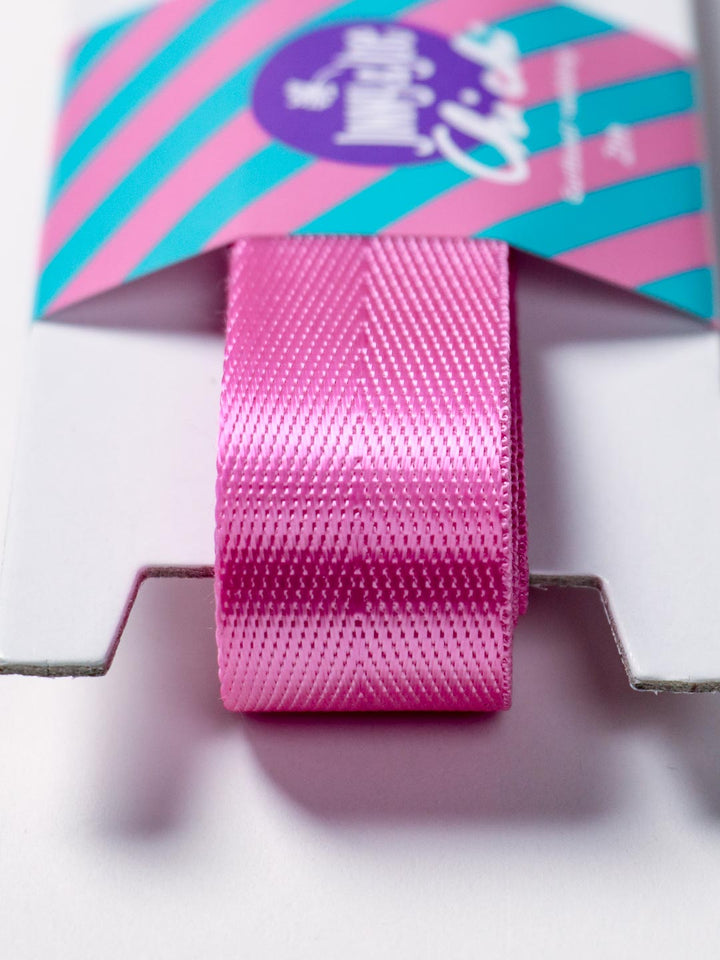 J&amp;J Gurtband Shiny fishbone 25mm rosa