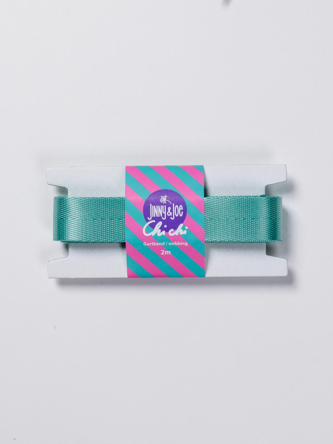 J&amp;J Gurtband Shiny fishbone 25mm aqua