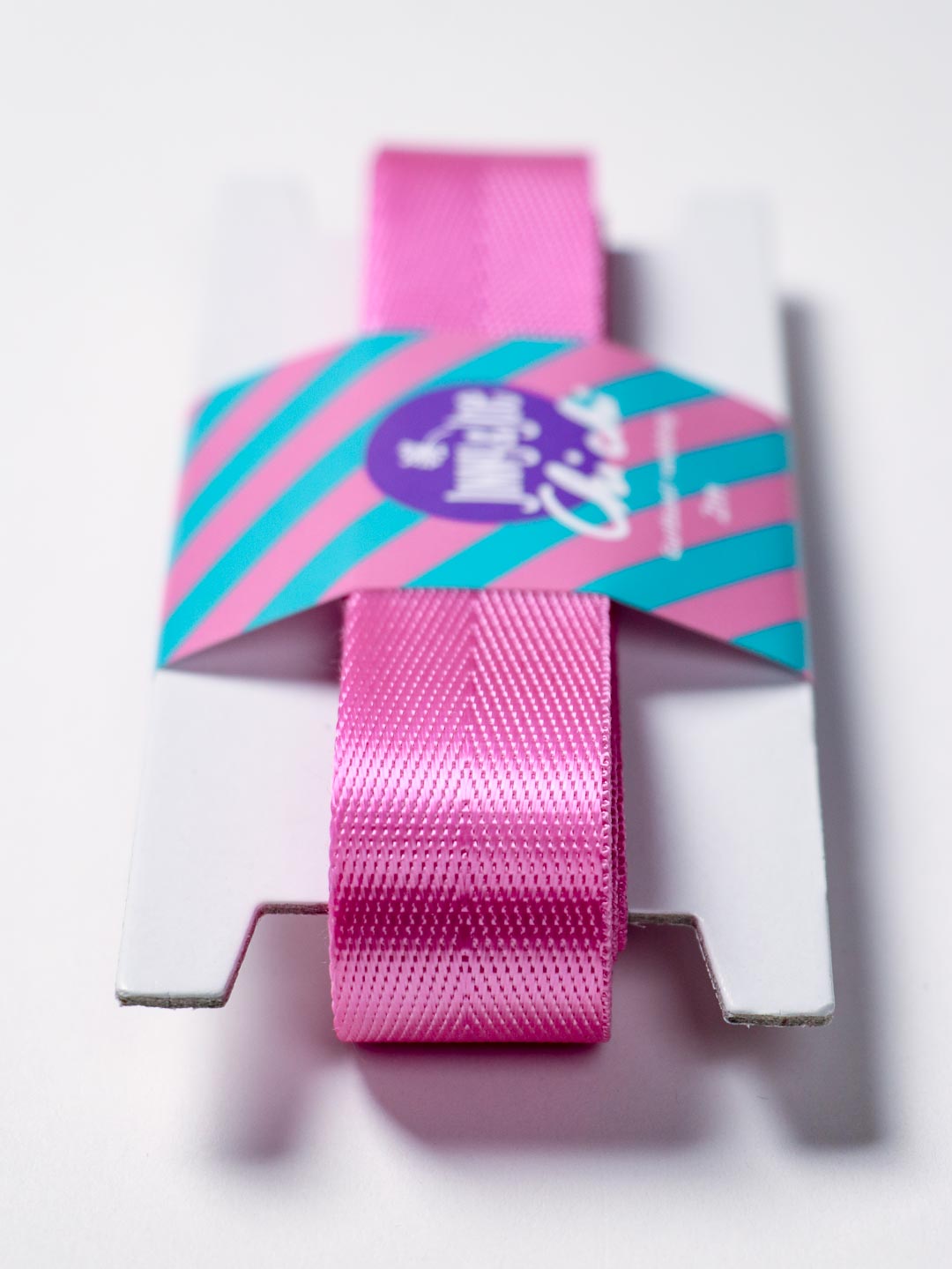 J&amp;J Gurtband Shiny fishbone 25mm rosa