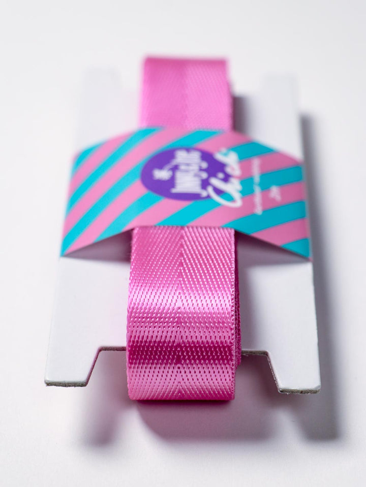 J&amp;J Gurtband Shiny fishbone 25mm rosa