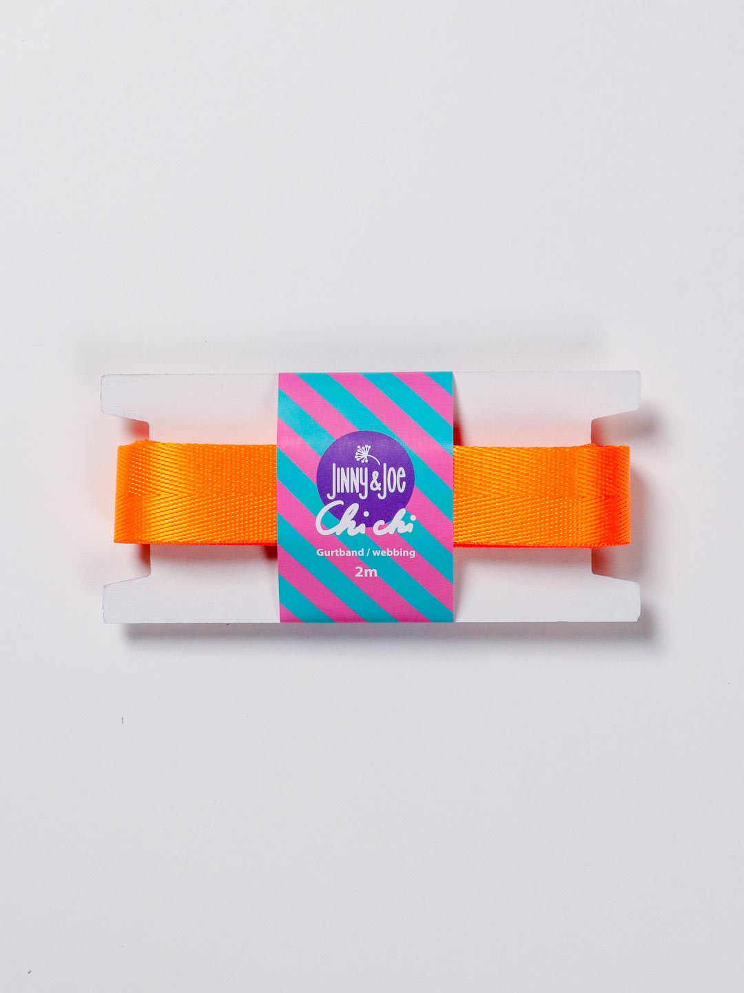 J&amp;J Gurtband Shiny fishbone 25mm neon orange hell