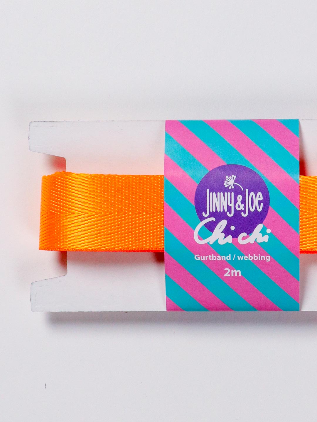 J&amp;J Gurtband Shiny fishbone 25mm neon orange hell