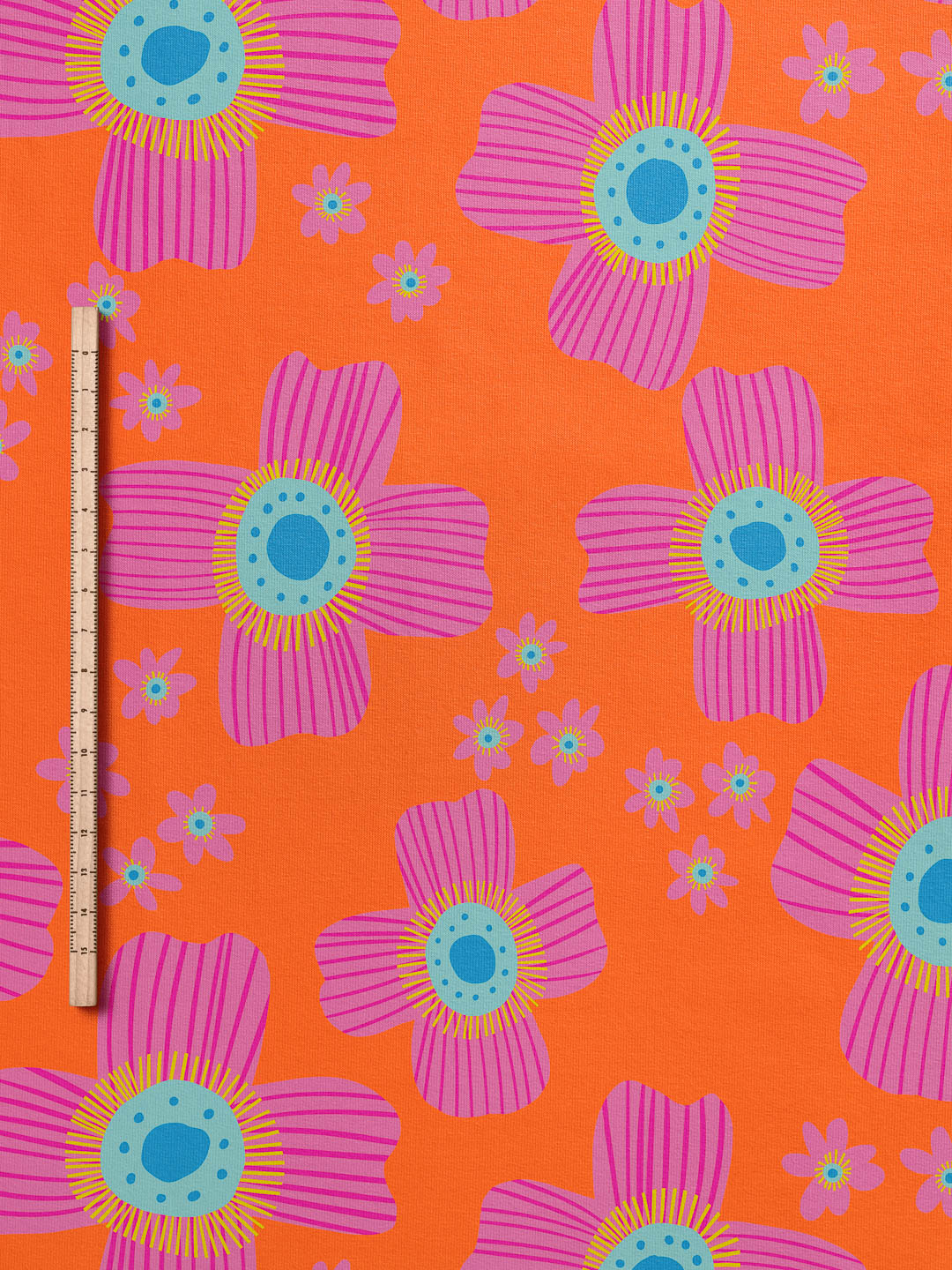 J&J Bio Jersey Floral Pop orange