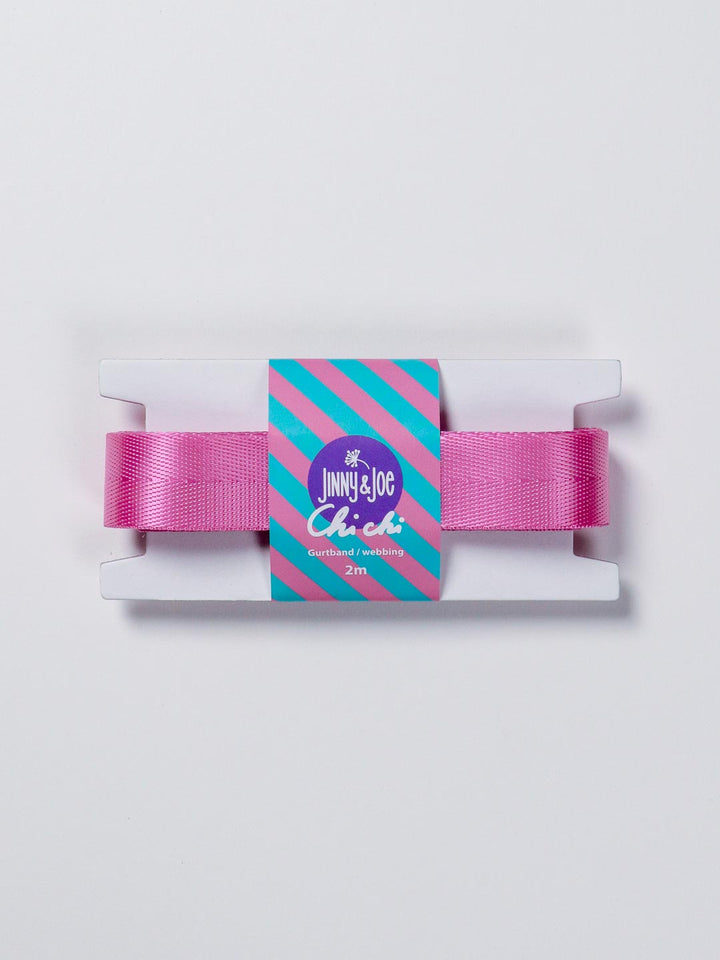 J&amp;J Gurtband Shiny fishbone 25mm rosa