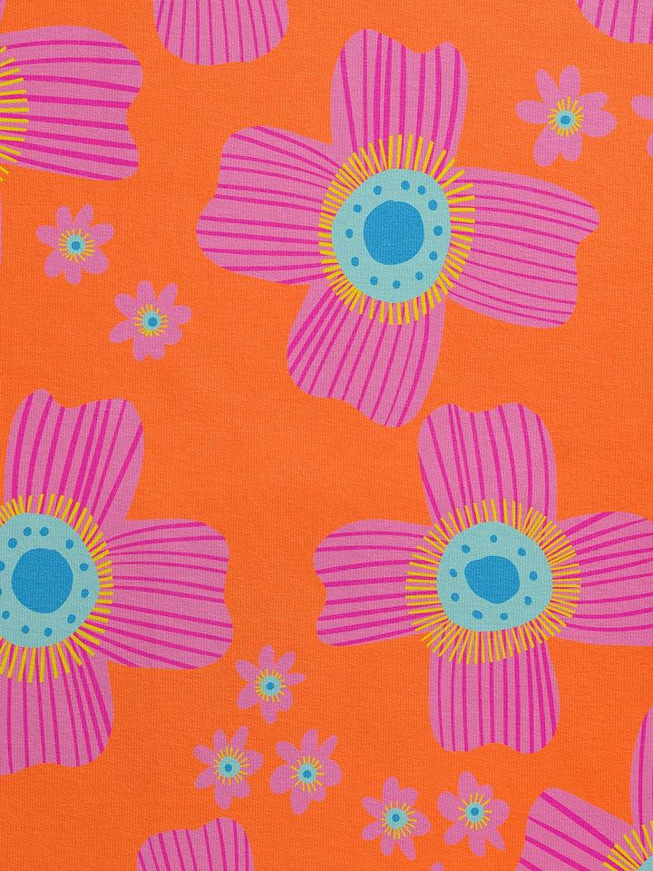 J&amp;J Bio Jersey Floral Pop orange