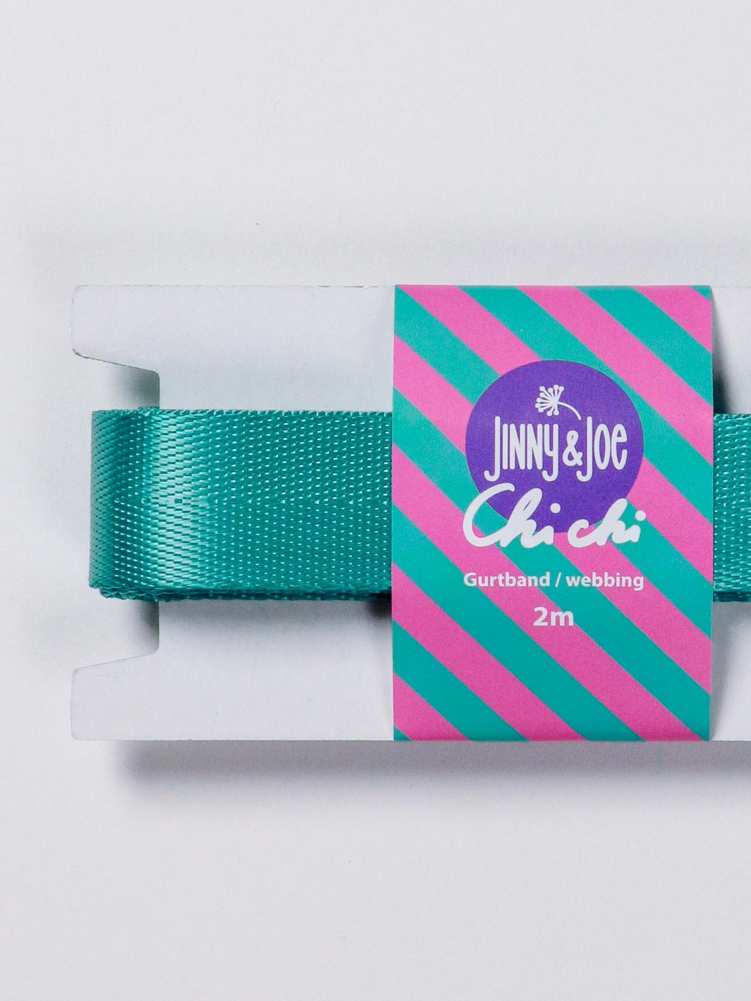 J&amp;J Gurtband Shiny fishbone 25mm emerald