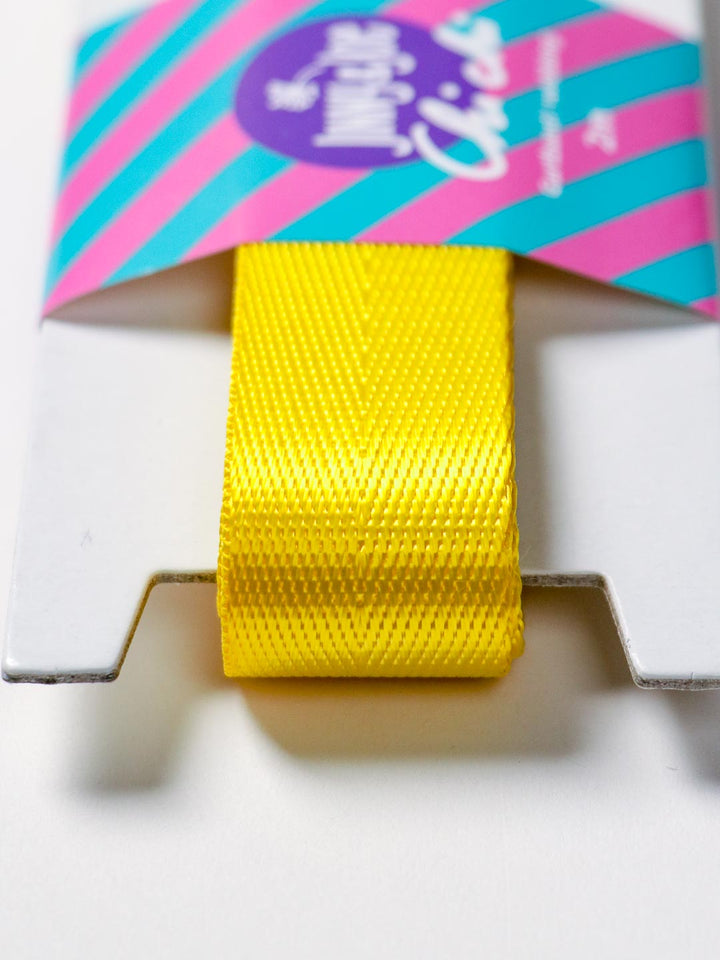 J&amp;J Gurtband Shiny fishbone 25mm gelb
