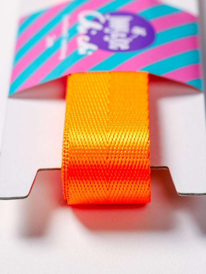 J&amp;J Gurtband Shiny fishbone 25mm neon orange hell