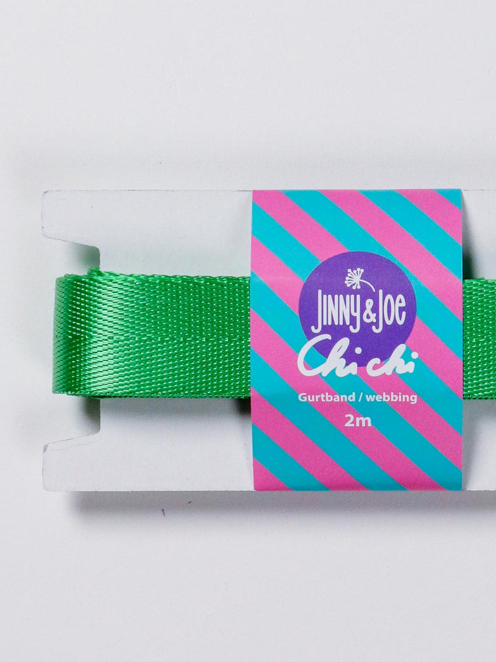 J&amp;J Gurtband Shiny fishbone 25mm grün