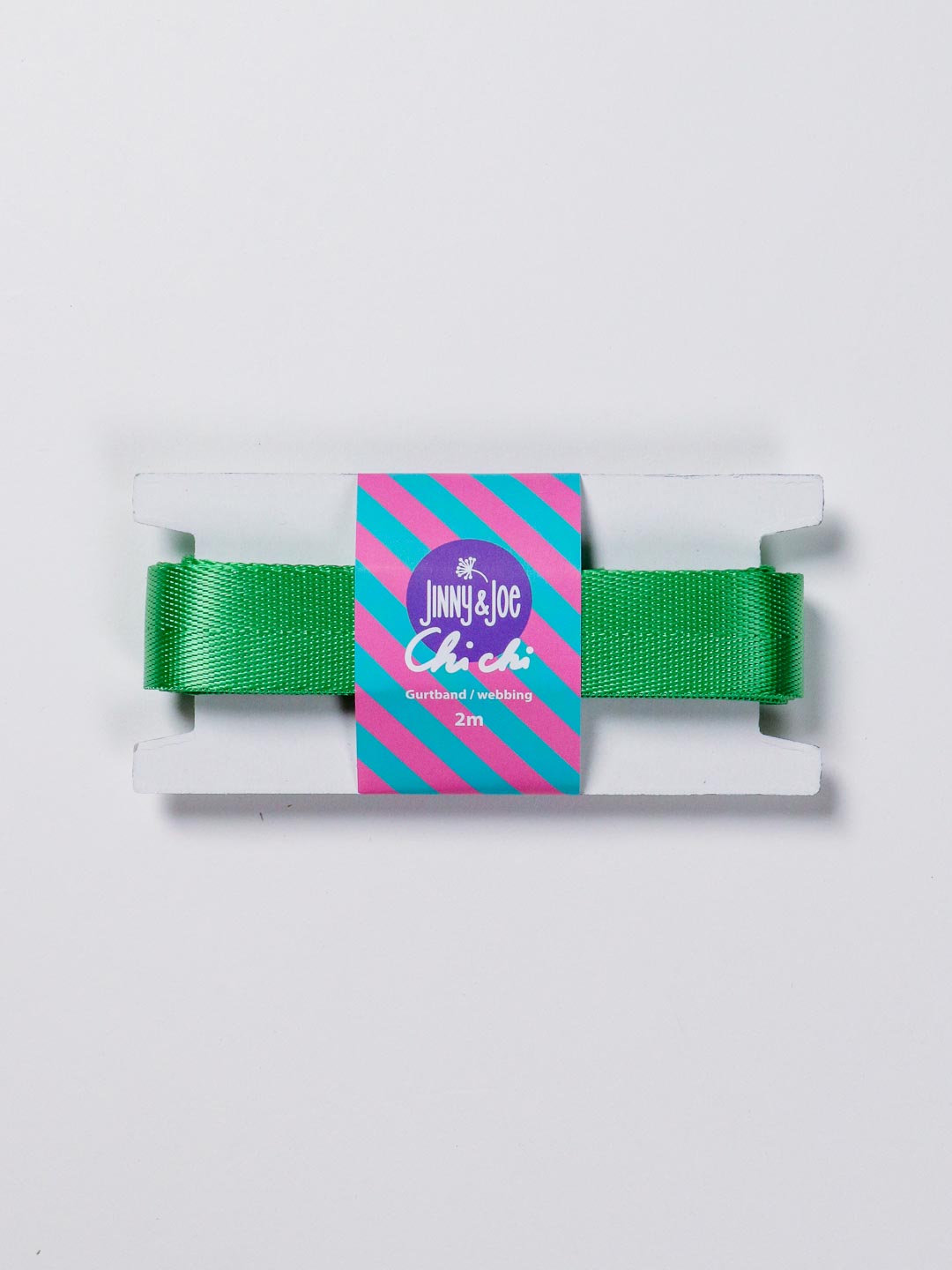 J&amp;J Gurtband Shiny fishbone 25mm grün