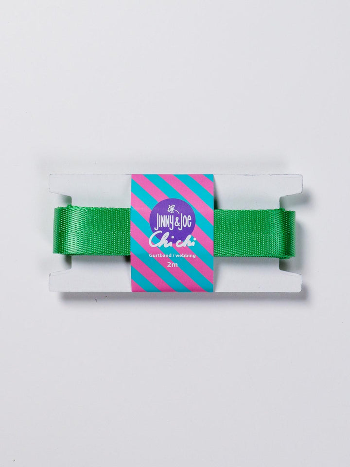 J&amp;J Gurtband Shiny fishbone 25mm grün