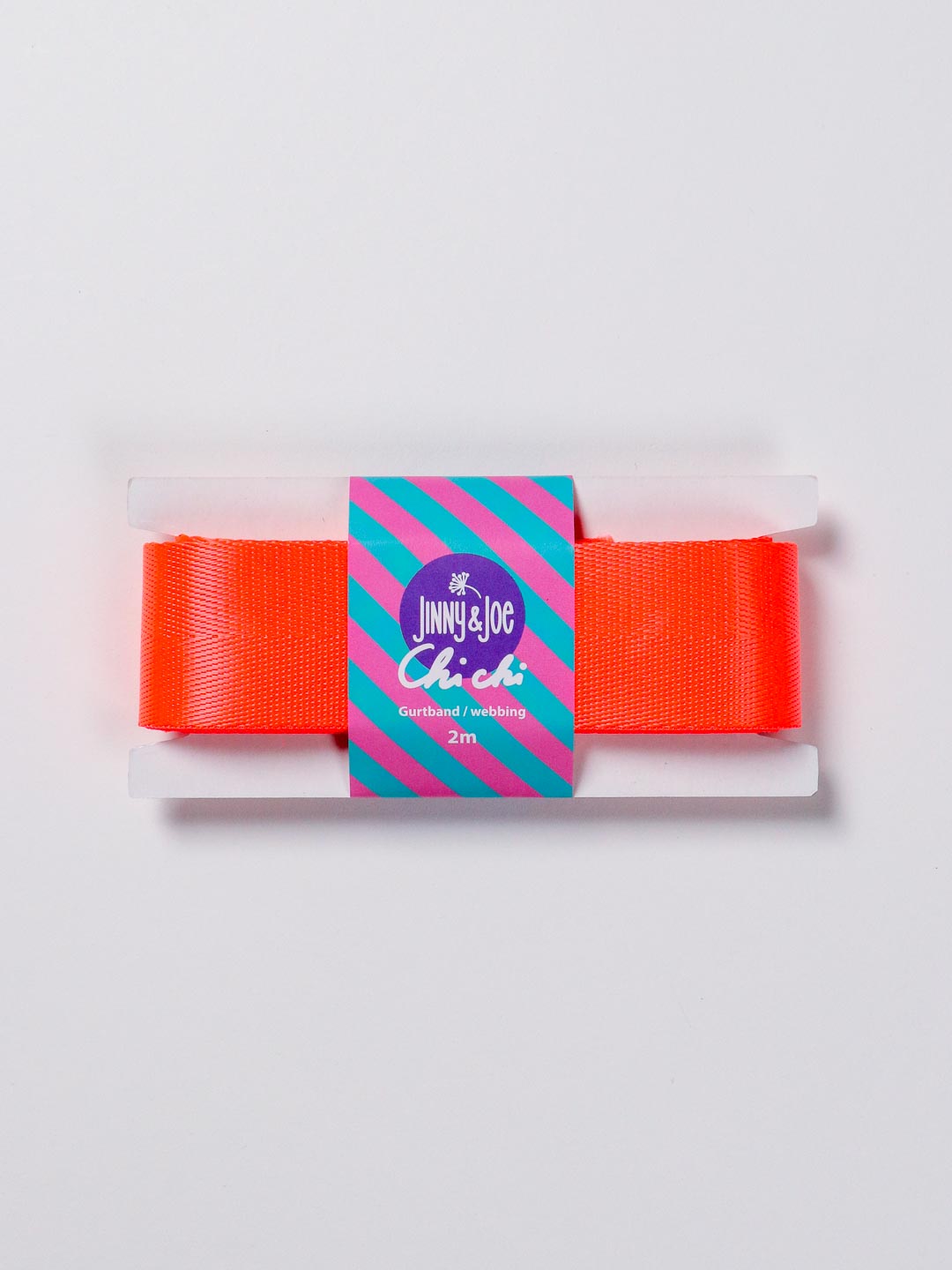 J&amp;J Gurtband Shiny fishbone 38mm neon orange