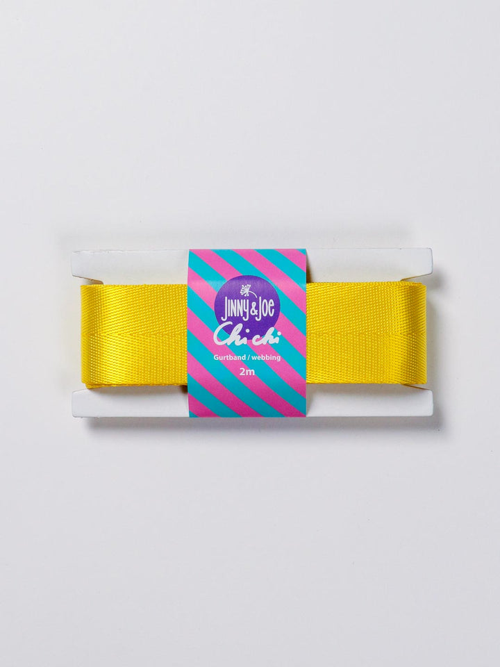J&amp;J Gurtband Shiny fishbone 38mm gelb