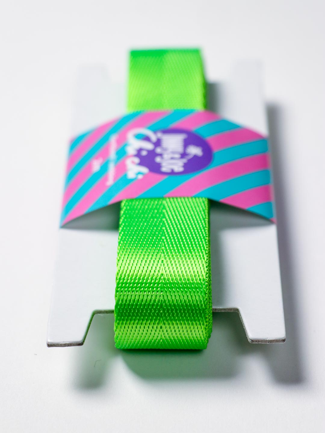 J&amp;J Gurtband Shiny fishbone 25mm neon lime