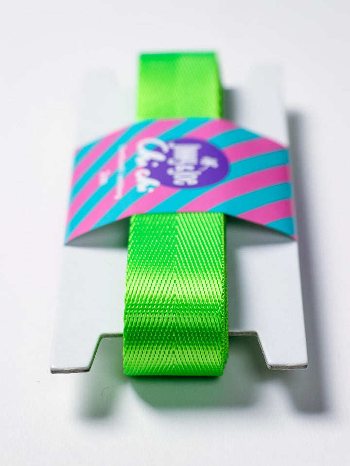 J&amp;J Gurtband Shiny fishbone 25mm neon lime