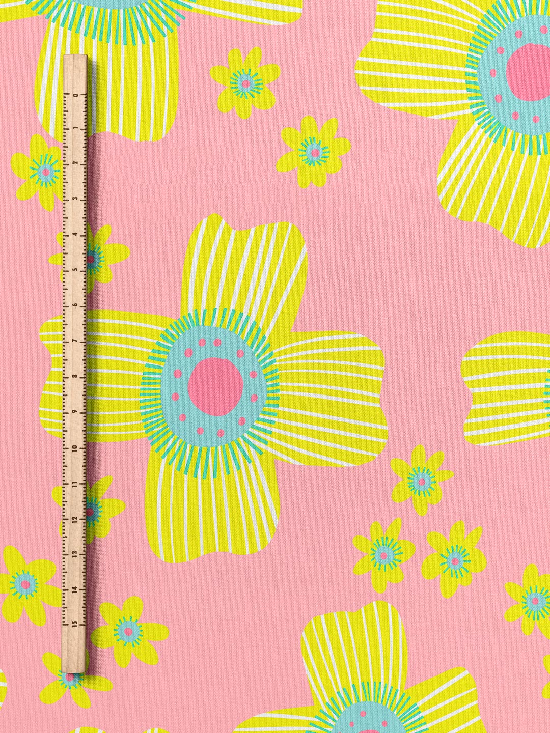 J&amp;J Bio Jersey Floral Pop rosa