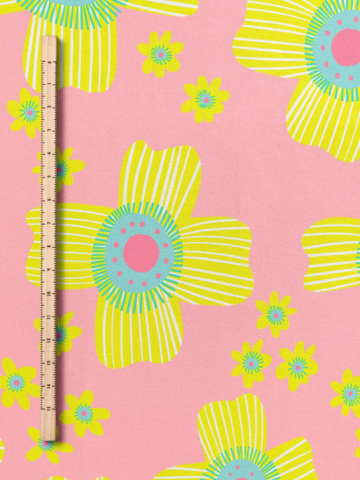 J&amp;J Bio Jersey Floral Pop rosa