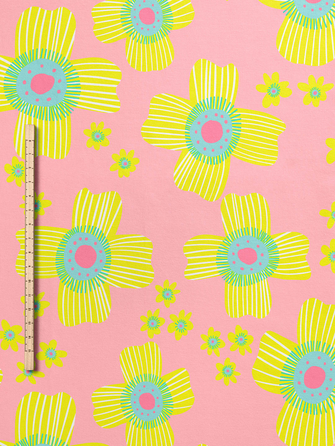 J&J Bio Jersey Floral Pop rosa