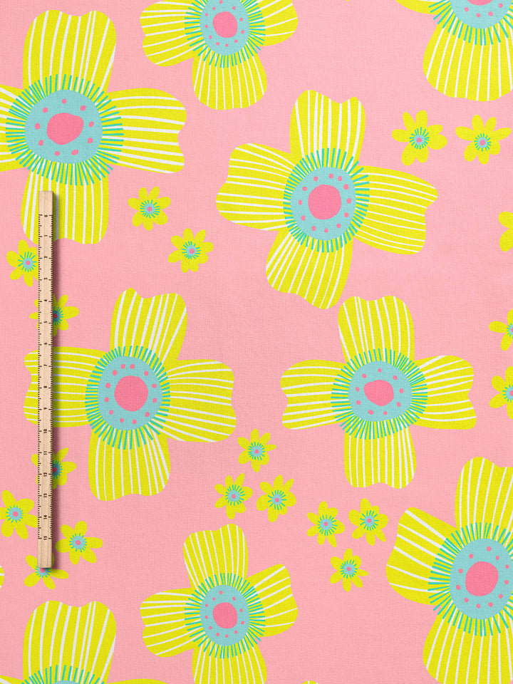 J&amp;J Bio Jersey Floral Pop rosa