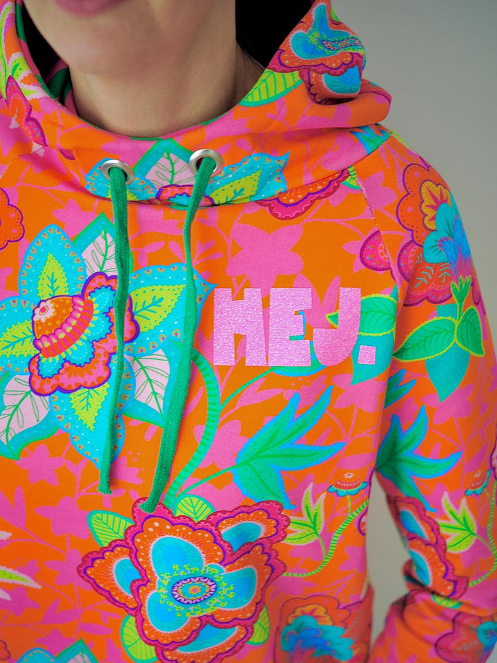 J&amp;J Bio Retrosweat Fabulous Flowers orange pink