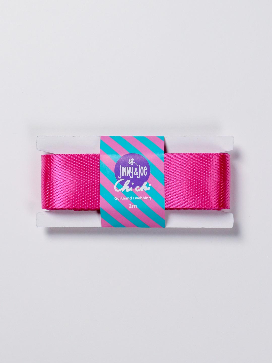 J&amp;J Gurtband Shiny fishbone 38mm magenta