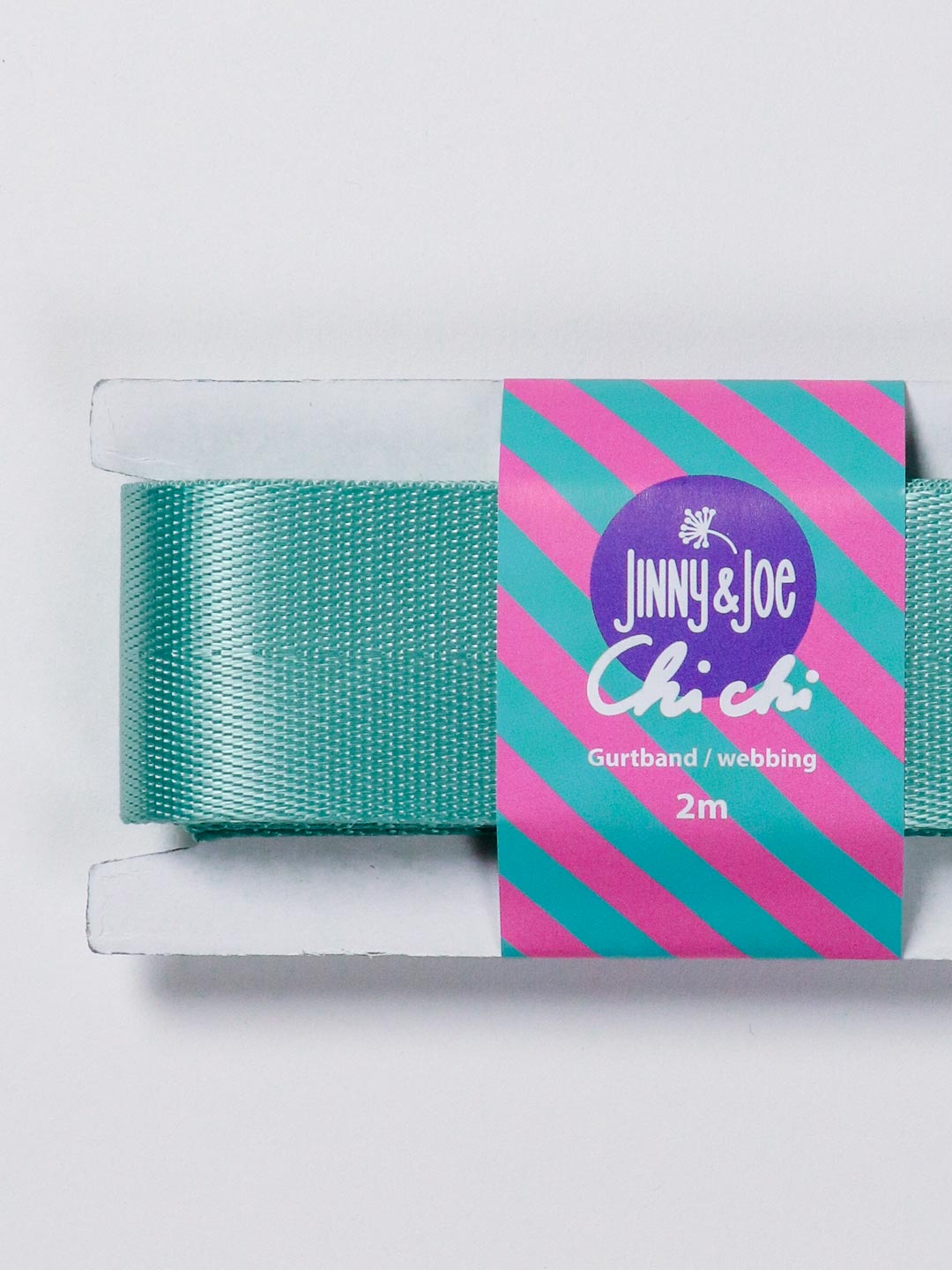 J&amp;J Gurtband Shiny fishbone 38mm aqua