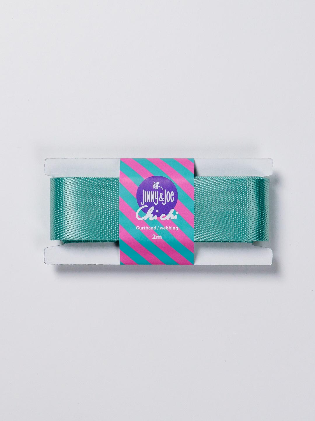 J&amp;J Gurtband Shiny fishbone 38mm aqua