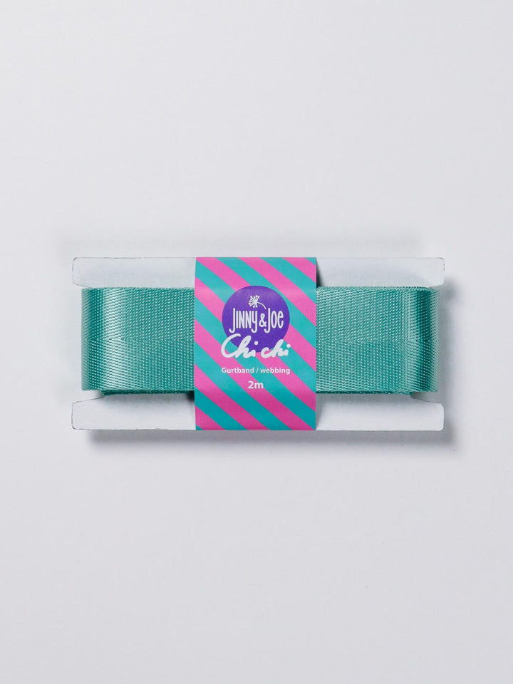 J&amp;J Gurtband Shiny fishbone 38mm aqua